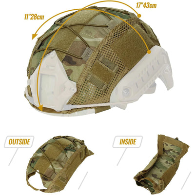 Tactical Helmet Cover for Fast Helmet Multi-Camo Helmet Cover   Military Paintball Hunting Shooting Gear - Without Helmet