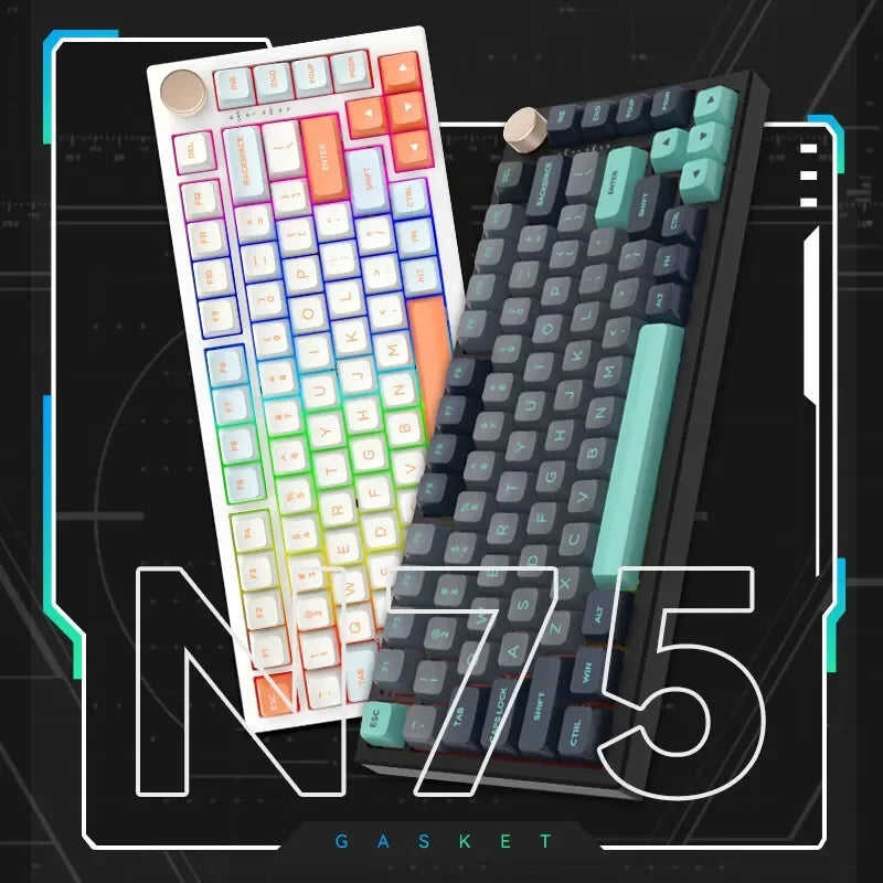 Vgn N75 Pro Keyboard 82 Keys Tri-mode Bluetooth Wireless 2.4g Wired Hotswap Mechanical Keyboard Accessory For Pc Gaming Gifts