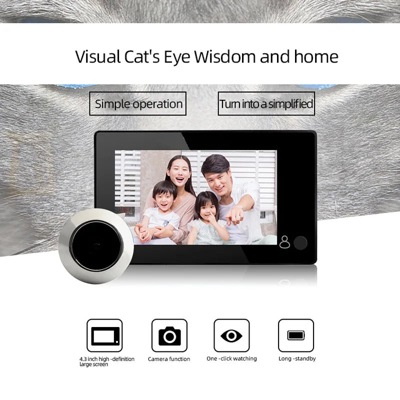 Digital Door Viewer Photography Video Infrared Night Vision Capture Home Convenient Security Surveillance Camera