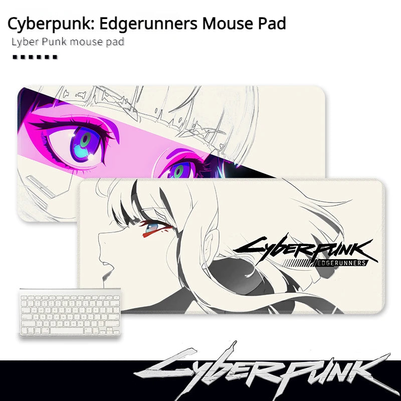 Cyberpunk Cute Cartoon Rebecca Mouse Pad Notebook Rubber Desk Mat Desktop Anime Keyboard Large Mousepad for Gaming Accessories