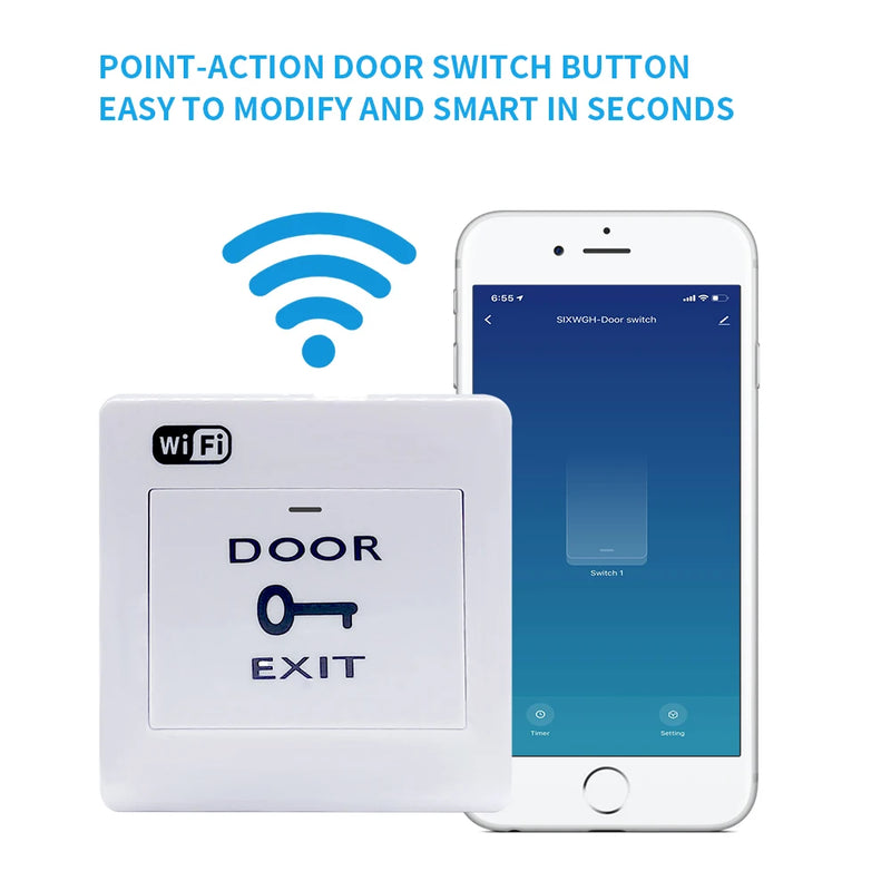 Tuya Wifi Smart Switch Door Exit Push Release Button Smart Switch For Access Control System Remote Control For Tuya Smart Life