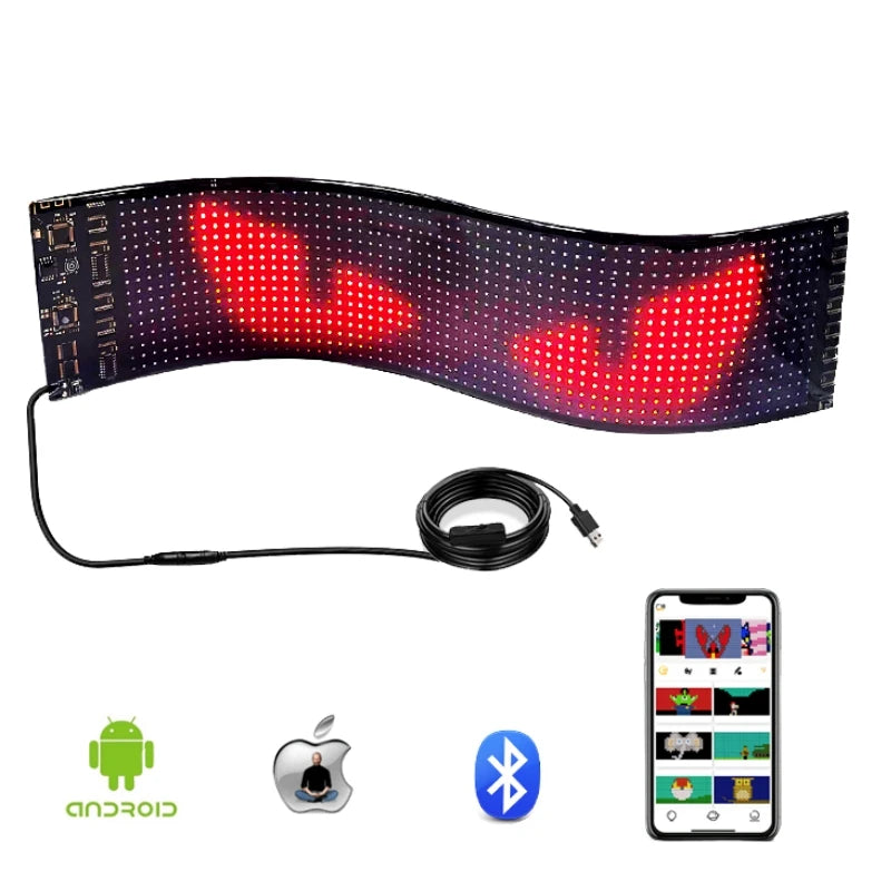 APP control flexible led eyes animation display smart scrolling message blink eye Soft LED Sign Board for trucks