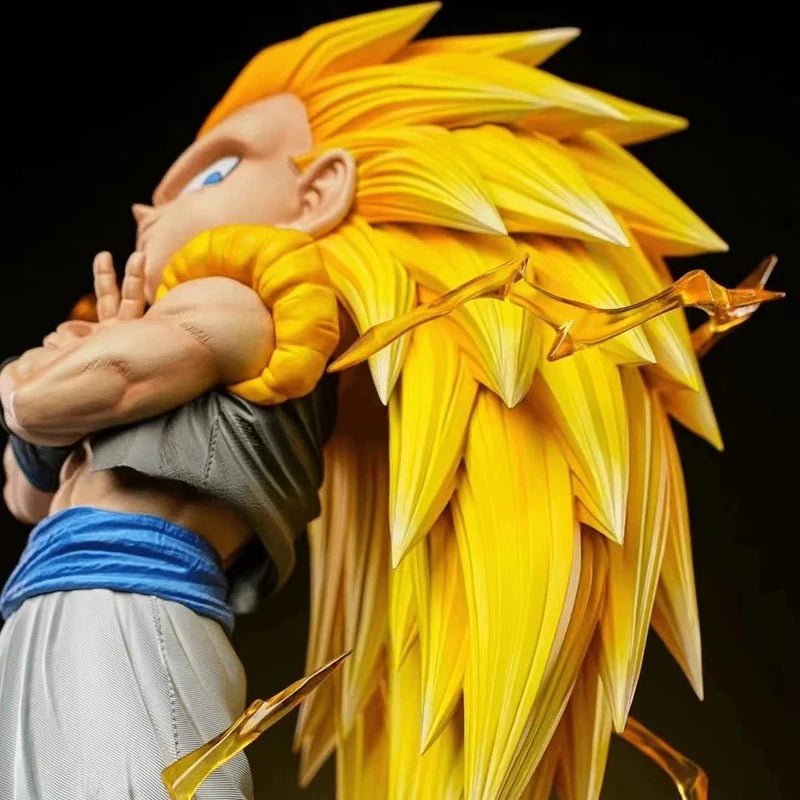 23cm Anime Dragon Ball Figures GK New Pattern Gotenks Super Saiyan 3 Action Figures PVC Model Toys Desktop Gifts