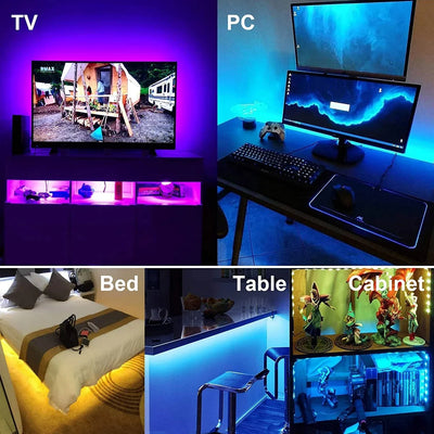 Led Lights For Room 5V Usb Led Strip Light Plug Rgb 5050 5M 10M Tv Led Backlight Smart Luces Led Tape Gaming Setup Accessories