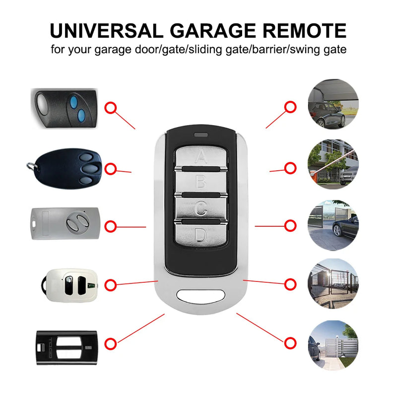 Multi-Frequency 280-868MHz Universal Garage Door Remote Control Duplicator Clone 433.92MHz 433.42MHz Gate Keyfob Transmitter