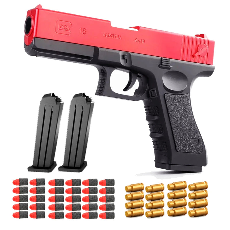 G17 Soft Bullet Toy Gun Shell Ejection Outdoor Foam Darts Pistol Desert Eagle Airsoft Gun With Silencer For Kid Adult