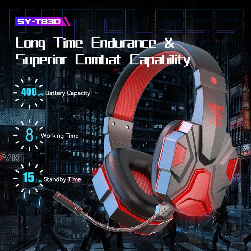 Bluetooth 5.1 Gaming Headsets Gamer Wireless Headphones With Noise Cancelling Microphone Wired Earphone For Phone