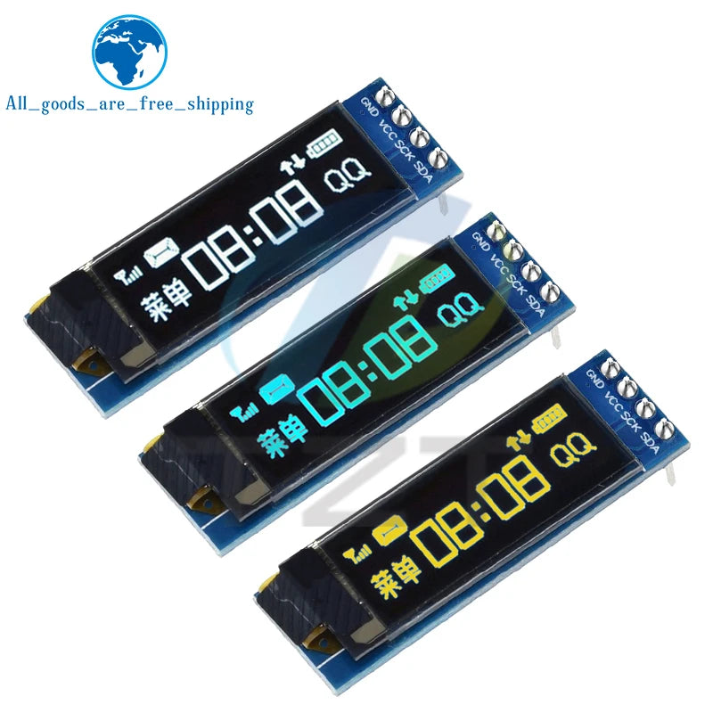 TZT 0.91 inch OLED Module White/Blue OLED 128X32 OLED LCD LED Display Module 0.91" IIC Communicate For Arduino ROHS