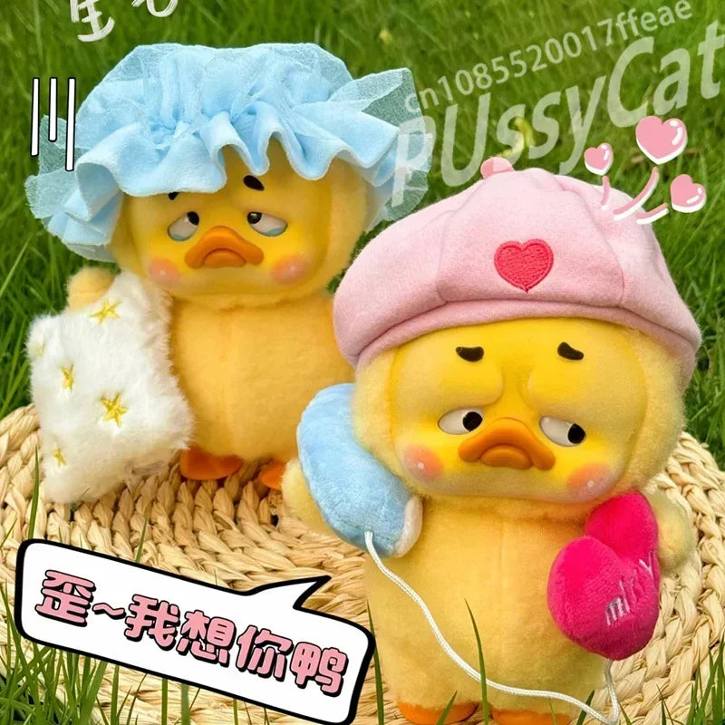 In Stock Upset Duck 2Act Cute Duck Plush Doll Blind Box Toys Fluffy Anime Figure Surprise Mystery Box Collectible Desk  Gifts