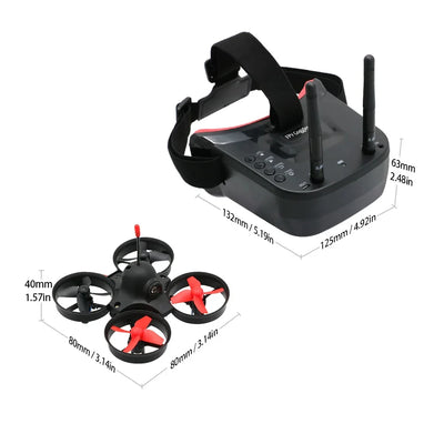 RTF Micro FPV RC Racing Quadcopter Toys w/ 5.8G S2 800TVL 40CH Camera / 3Inch LS-VR009 FPV Goggles VR Headset Helicopter Drone