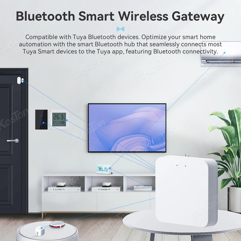 Tuya Smart Gateway Hub Bluetooth-compatible Wireless Gateway Smart Home Bridge BT to WiFi Smart Life APP Work With Alexa Google