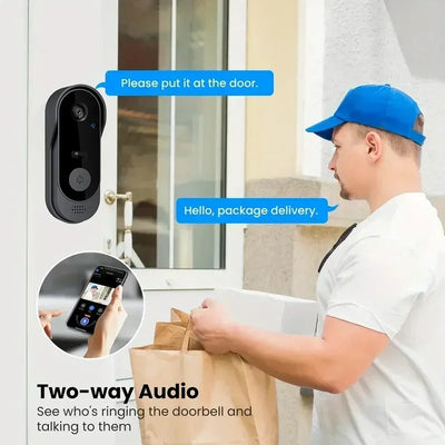 Tuya Wireless Doorbell Waterproof WIFI Video Smart Home Door Bell Camera Button Welcome by Chime Security Alarm For House