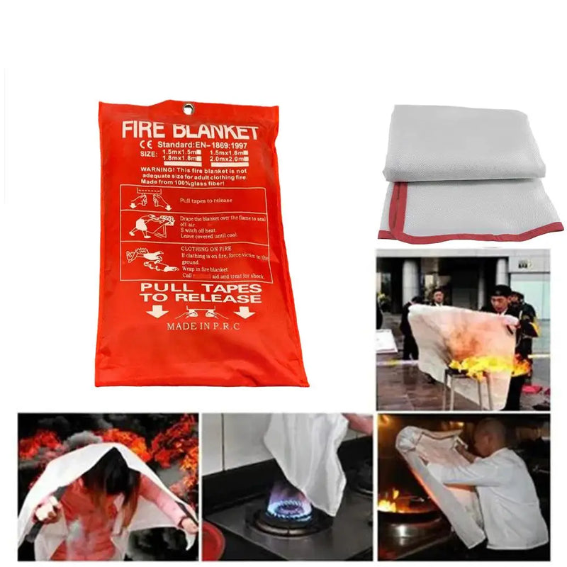 1.0M×1.0M Household Emergency Fire Blanket Fighting Fire Extinguishers Glass Fiber Flame Retardant Cloth Escape Safety Cover