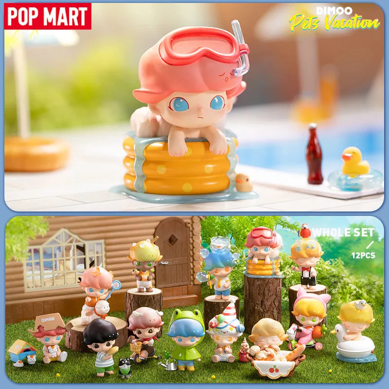 POP MART DIMOO Pet Vacation Series Blind Box Toys Mystery Box Mistery Figure Caja Surprise Box Kawaii Toys Model Birthday Gift