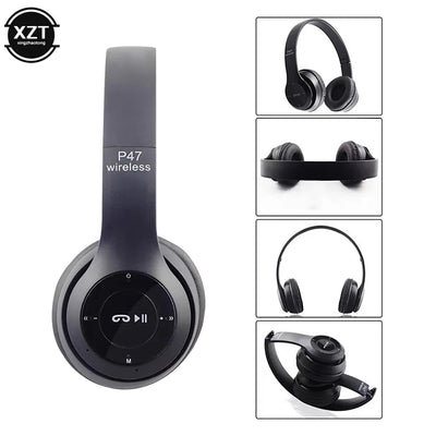 New Stereo P47 Bluetooth-compatible Collapsible Talking Headset Wireless Headphones With Cable And Microphone Gaming Accessories