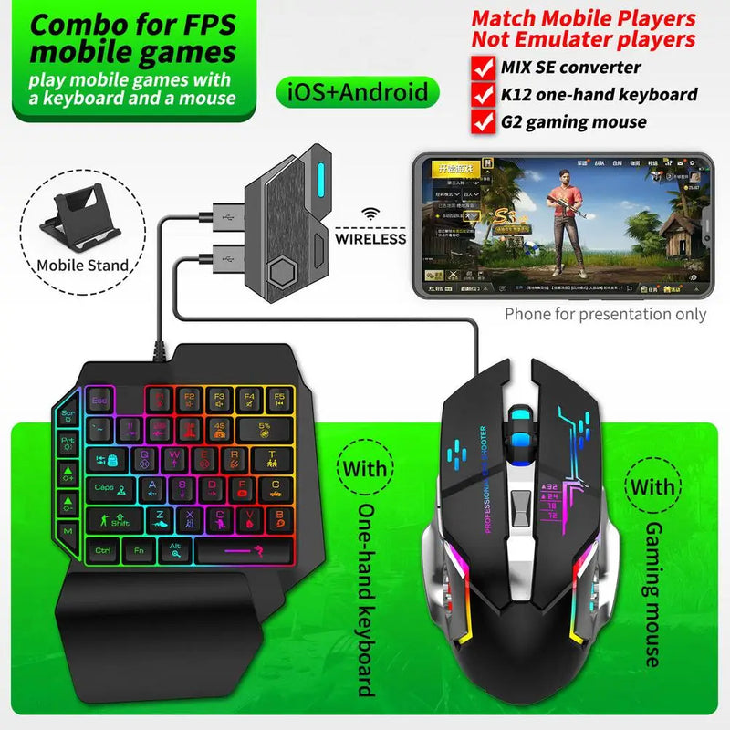 New Mobile Game Converter Keyboard Mouse Gaming Set Single Converter Bluetooth-compatible 5.0 for Gamer Accessories