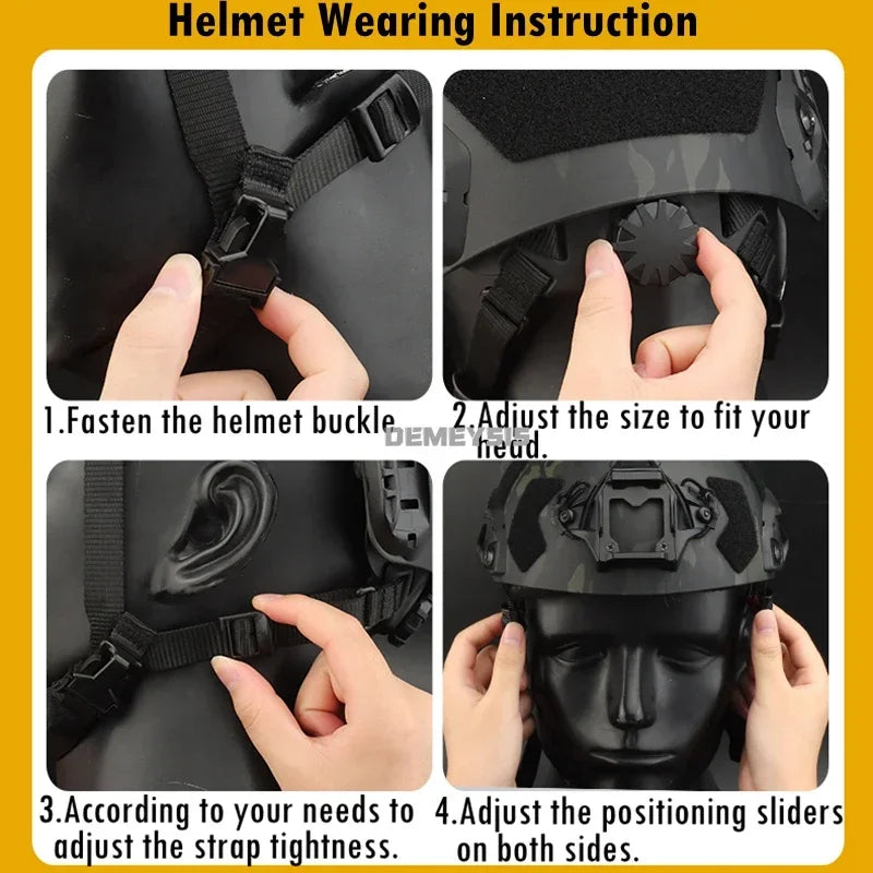 Tactical Fast Helmet Airsoft  CS Game Helmets Outdoor Sports Hunting Shooting Paintball Head Protective Gear