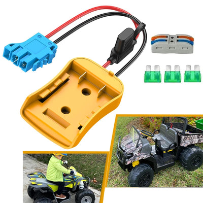 Power Wheels Adapter For Dewalt 18V Battery To Tool Or Kids Ride-on Toy 12AWG With Fuse Holder and Wire Harness Conversion Kit