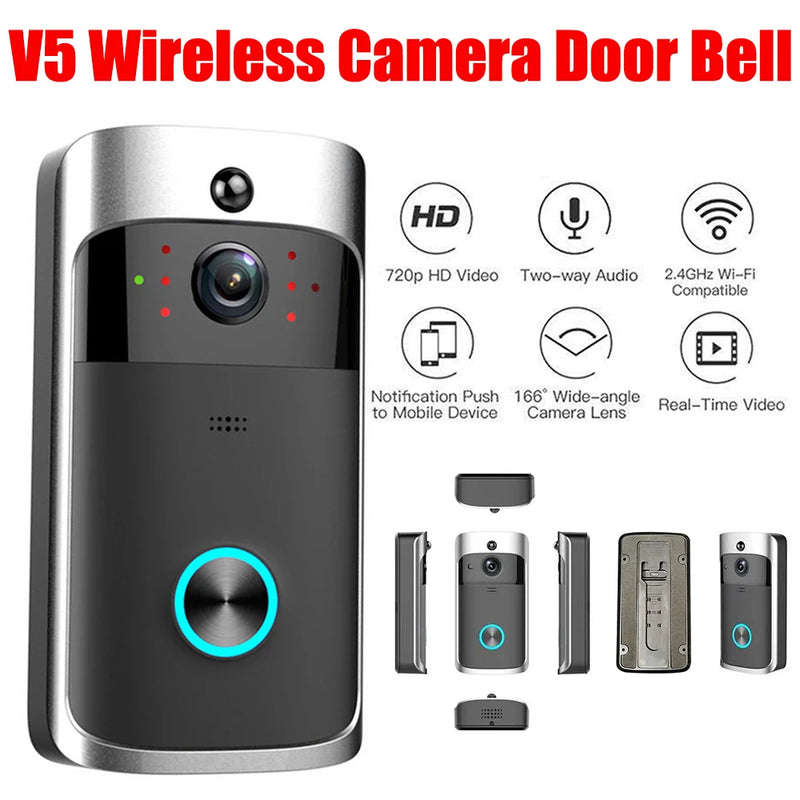 V5 Wireless Camera Door Bell Smart WiFi Video Intercom Night Vision 720P HD Remote Monitoring Sensing Home Security Equipment