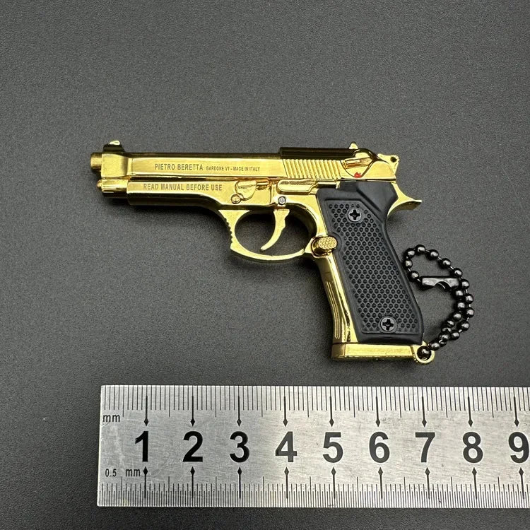 1:3 92f G34 Alloy Pistol Model Portable Keychain Bag Detachable Toy Gun Fidget Toy Fake Gun for Boy Collection Adults Gift