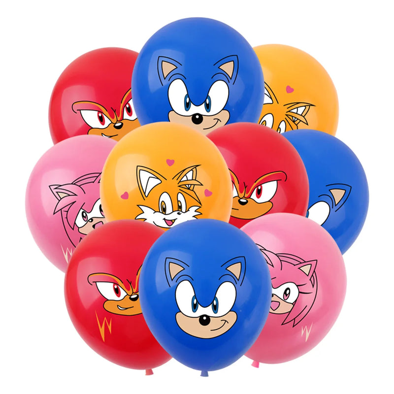 Surprised Game Sonic Kid family Birthday Party Supply Disposable Banner Cake Hanging Flag Balloons Sonic Set Birthday Decoration