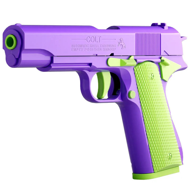 Stress Relief  Model Gun Continuous Throwing Hanging Revolver Launcher Toy Gun Outdoor Play Entertainment Kids Gift