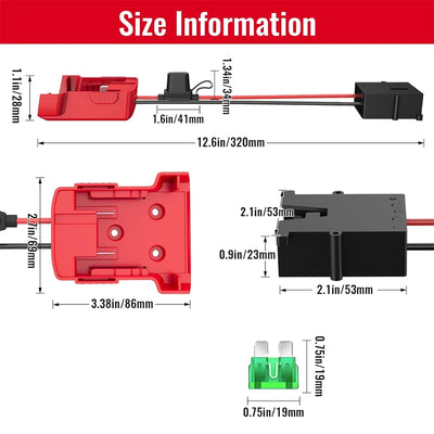 For Milwaukee 18V Battery Adapters Dock Power DIY Battery Converter Connector 12AWG Home Power Tools Parts Replacement