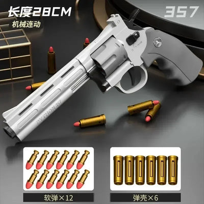 Magnum Zp-5 357 Long Alloy Revolver Soft Bullet Can Be Fired Pistol Boy Simulation Toy Repeating Pistol Children's gifts