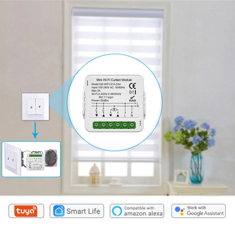 Tuya WiFi Zigbee Smart Curtain Switch Module Connect Roller Blinds Shutter Electric Motor Work with Alexa Google Home Smart Life