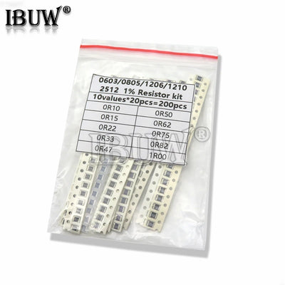 200PCS 660PCS 720PCS 4000PCS 0402 0603 0805 1206 1210 2512 SMD Resistor Kit igmopnrq Assorted Kit 10K 100K 1K 1R 100R 220R 1% 5%