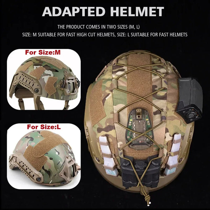 FAST Tactical Helmet Cover Lightweight Outdoor Hunting Shooting Wargame Helmets Cloth Camouflage Paintball Helmet Cover