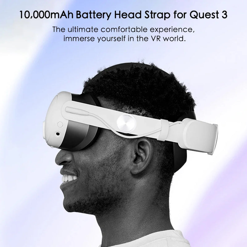 10000mAh Battery Head Strap For Meta Quest 3 Elite Strap Replacement PD18W Fast Charging Adjustable Comfortable VR Accessories