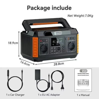 Portable Power Station 520W Solar Equipment Generator 1000W AC Peak Power Output for Camping Outdoor Apartment Charging Station