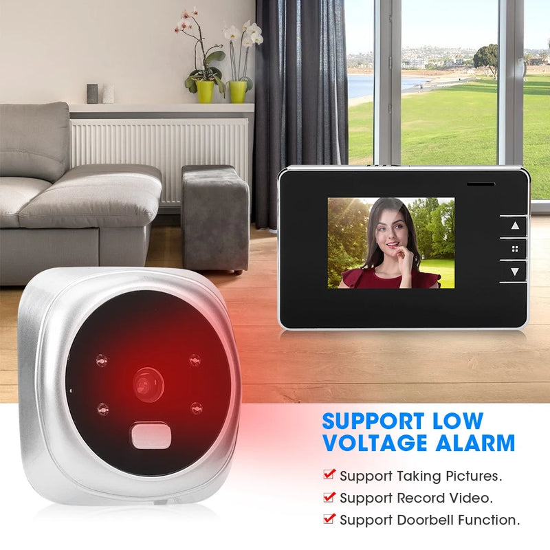 2.8 Inch LCD Digital Peeping Doorbell Outdoor Door Eye Camera Night Vision Viewer Video Electronic Doorbell Home Security