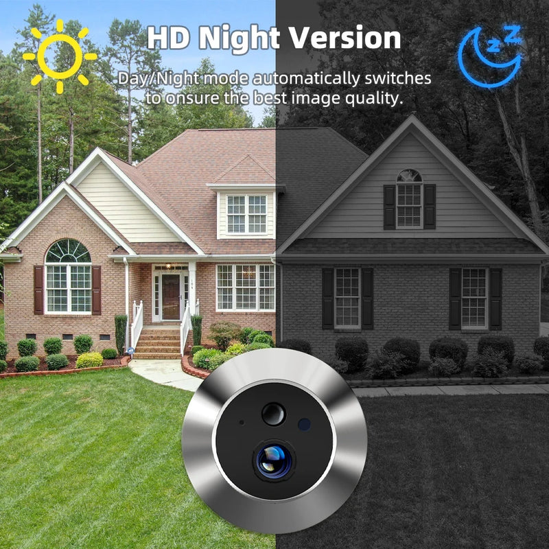 3MP Icam365 Peephole Door Camera Smart Home 4.3 Screen Night PIR wifi Phone wireless Security-protection for Smart home