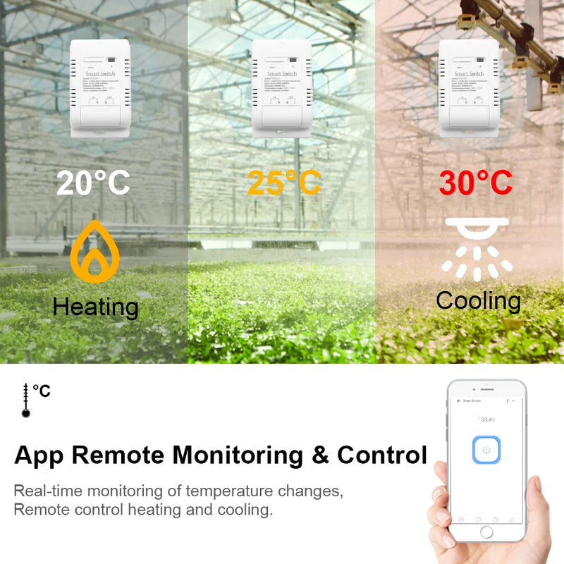 Tuya Smart Temperature Switch Sensor With Probe Relay Output WiFi Remote Monitor Work With Google Home Alexa