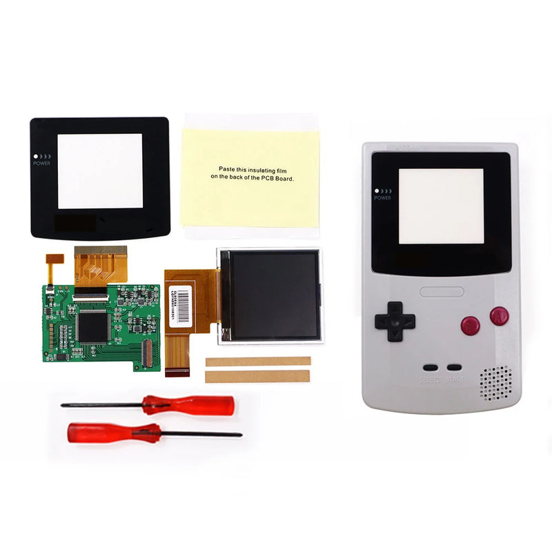 DIY GBC Console  Screen LCD Kits Shell case  buttons for Game boy Color Backlight LCD Screen 5 Levels Brightness screw drivers