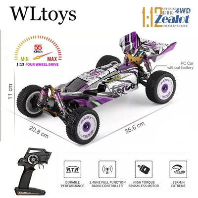 Wltoys New 124017-V8 1/12 2.4G Racing RC Cars 4WD Brushless Motor 75Km/H High Speed Remote Control Off-road Drift Toys For Aduit