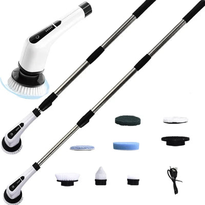 7 In 1 Wireless Electric Cleaning Brush Window Wall Cleaner Retractable Handle Household Bathroom Kitchen Mop Handheld Scrubber