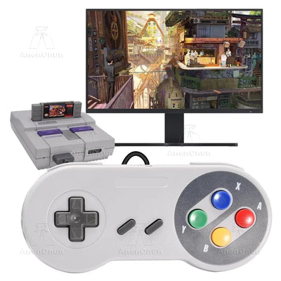 SNES/SFC Controller Classic Wired Gamepad Control 16-bit Retro Entertainment System Video Game Console Gaming Joypad Accessories