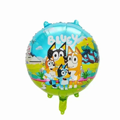 New Cartoon Bluey Family Aluminum Balloon Cartoon Game Toy Blue Orange Brouy Balloon Decoration Set Birthday Party Supplies