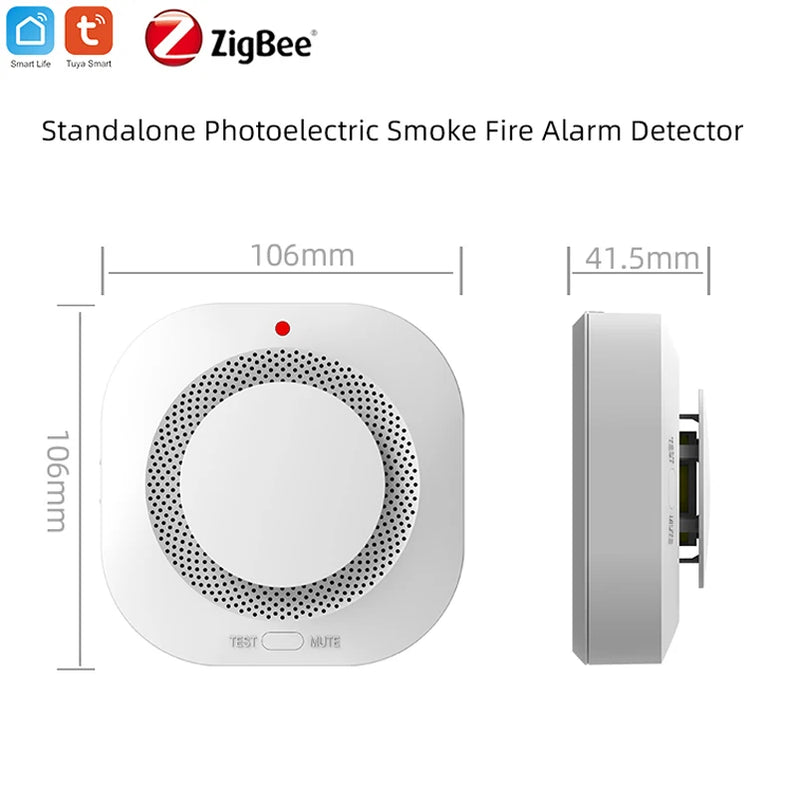 Tuya Zigbee Smoke Detector Home Kitchen Security Safety Prevention Smoke Sensor Sound Alarm Work With Zigbee Hub Smart Life APP