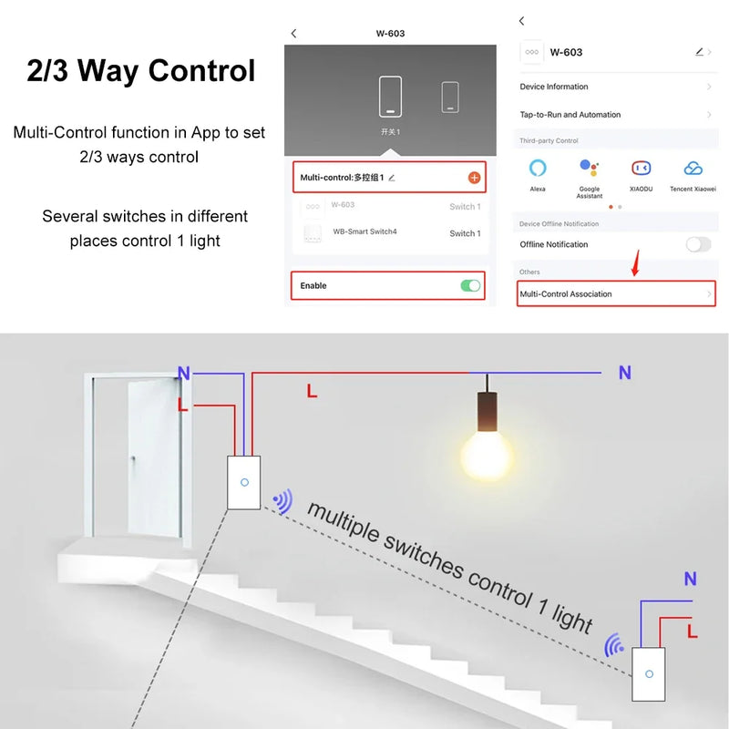 433 mhz WiFi Tuya Smart Remote Control Touch Light Switch RF for Lights Australia US BR IL Alexa 220V with no Null 1 2 3 4 Gang