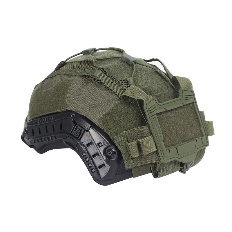 Tactical Helmet Cover Set for Maritime Helmet, NVG Battery Pouch, Hunting Hybrid Mesh Cover for Bump & Ballistic Helmets