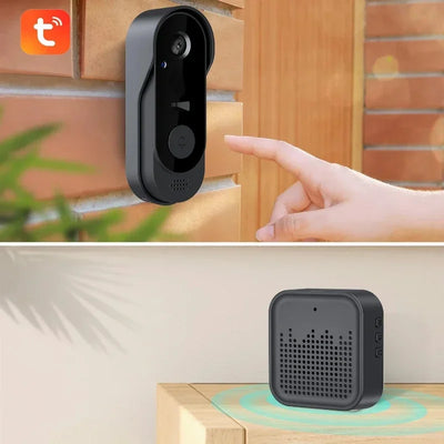 Tuya Wireless Doorbell Waterproof WIFI Video Smart Home Door Bell Camera Button Welcome by Chime Security Alarm For House