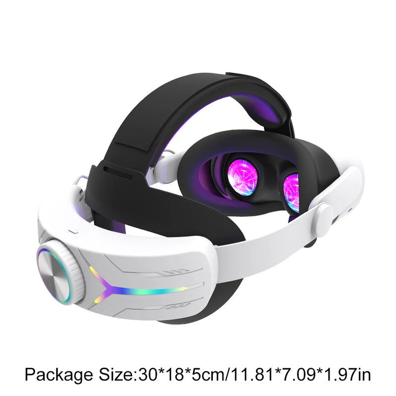 Adjustable RGB Head Strap 6000mAh Battery Enhanced Support and Balance Headband Head Strap Headband for Meta Quest 3S VR Headset