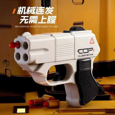 2024 Mechanical Toy Gun Repeating Revolver 3d Gravity Ejection Revolver Soft Bullet Fake Gun Bullet Pistol Plastic Toy Gifts Kid