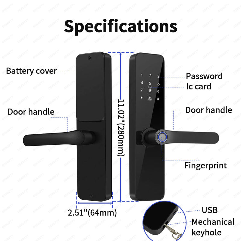 Local Products Tuya Wifi Outdoor waterproof smart lock biometric fingerprint digital lock electronic lock