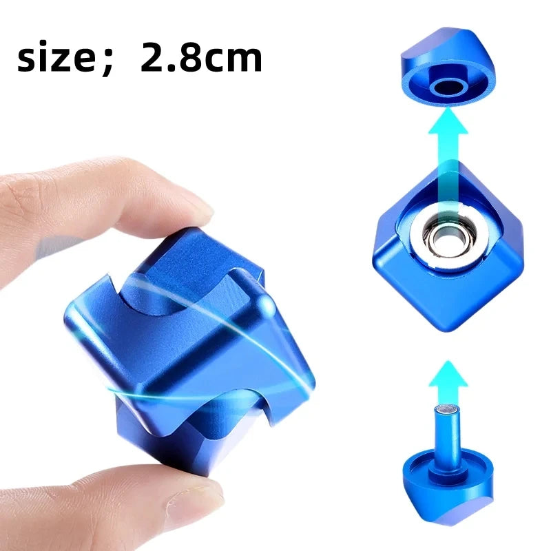 Fidget Spinner Metal Magic Cubes Fingertip Toys Desktop Square Spinning Tops Children Gyro Adults Stress Relief Gifts for Kids