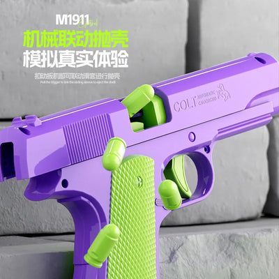 Stress Relief  Model Gun Continuous Throwing Hanging Revolver Launcher Toy Gun Outdoor Play Entertainment Kids Gift